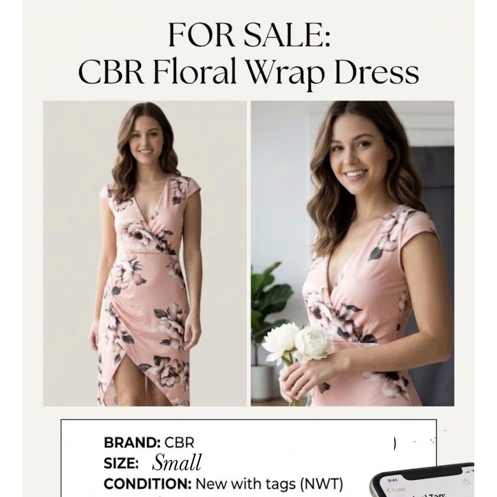 CBR Women’s Small Coral Peach  Floral Dress Boho Fairy Cottagecore NWT High Low